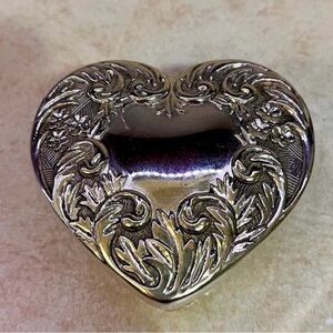 Silver Crystal Heart-Shaped Jewelry Box